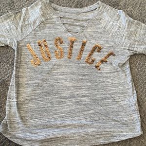 Quarter length sleeve justice shirt!